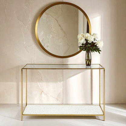 Novi Glass And Gold Frame Console Table