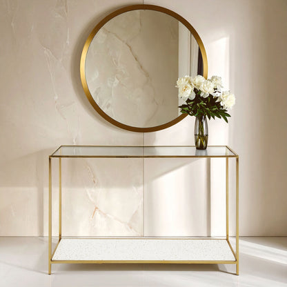 Novi Glass And Gold Frame Console Table