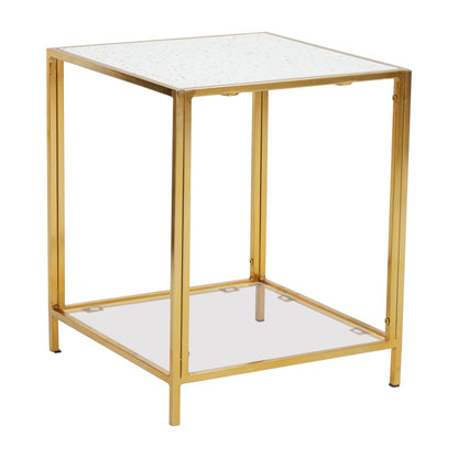 Novi Glass Top And Gold Frame Side Table