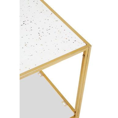 Novi Glass Top And Gold Frame Side Table