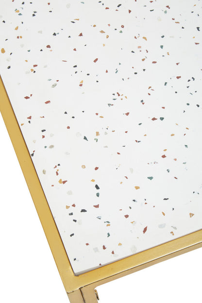 Novi Glass Top And Gold Frame Side Table