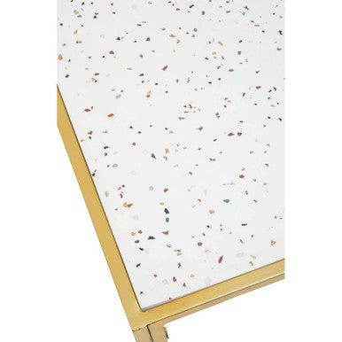 Novi Glass Top And Gold Frame Side Table