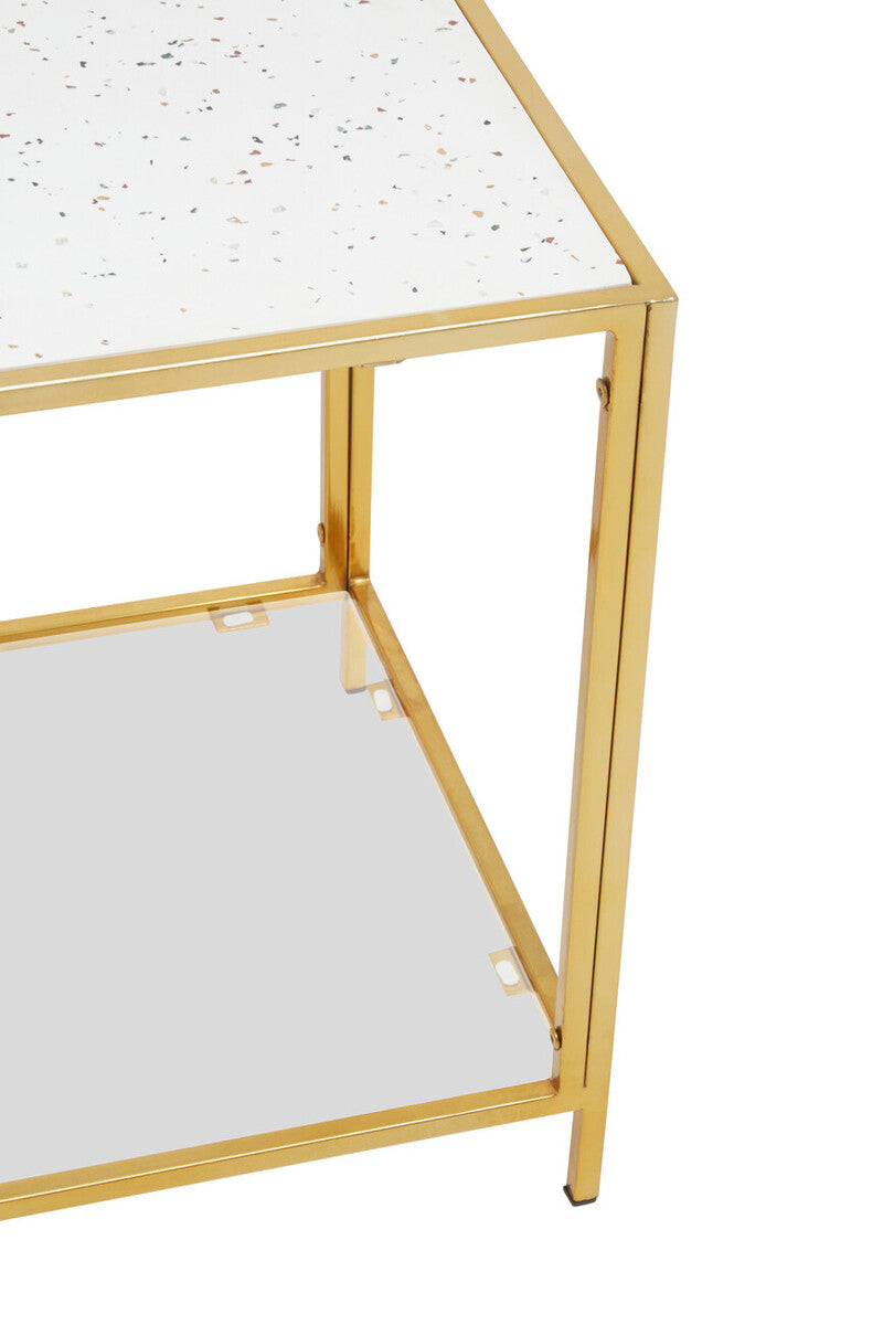 Novi Glass Top And Gold Frame Side Table
