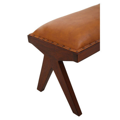 Inca Tan Leather Bench - Image 7