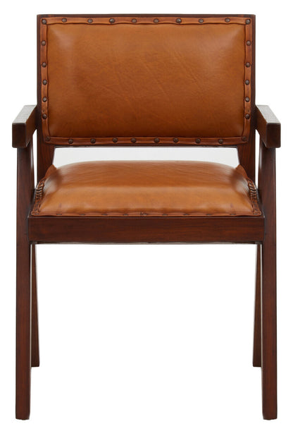 Inca Tan Leather Dining Chair - Image 1
