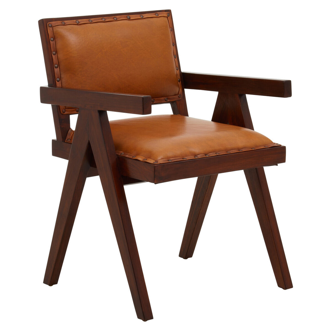 Inca Tan Leather Dining Chair - Image 5