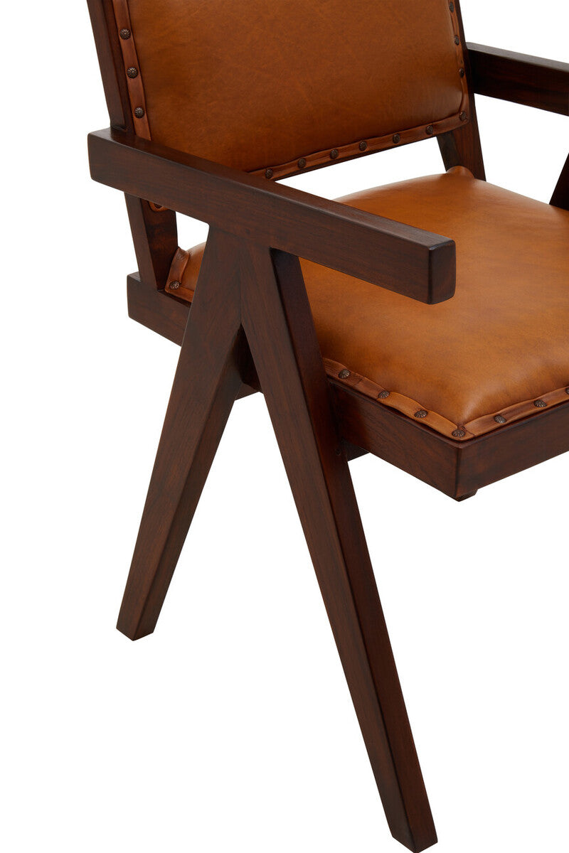 Inca Tan Leather Dining Chair - Image 9