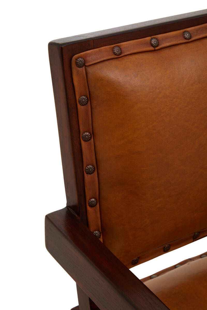 Inca Tan Leather Dining Chair - Image 11