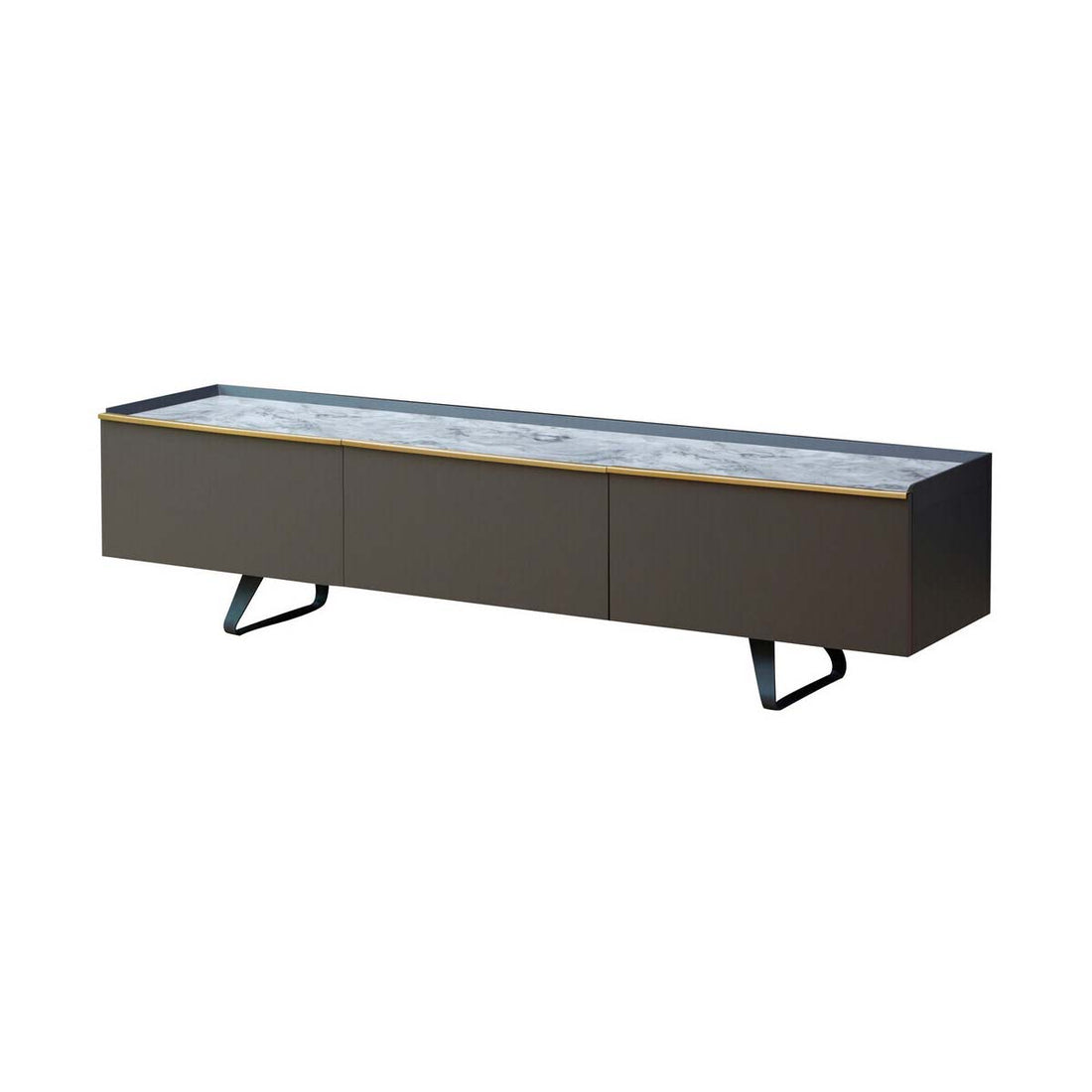 Spezia Grey Marble Top Media Unit
