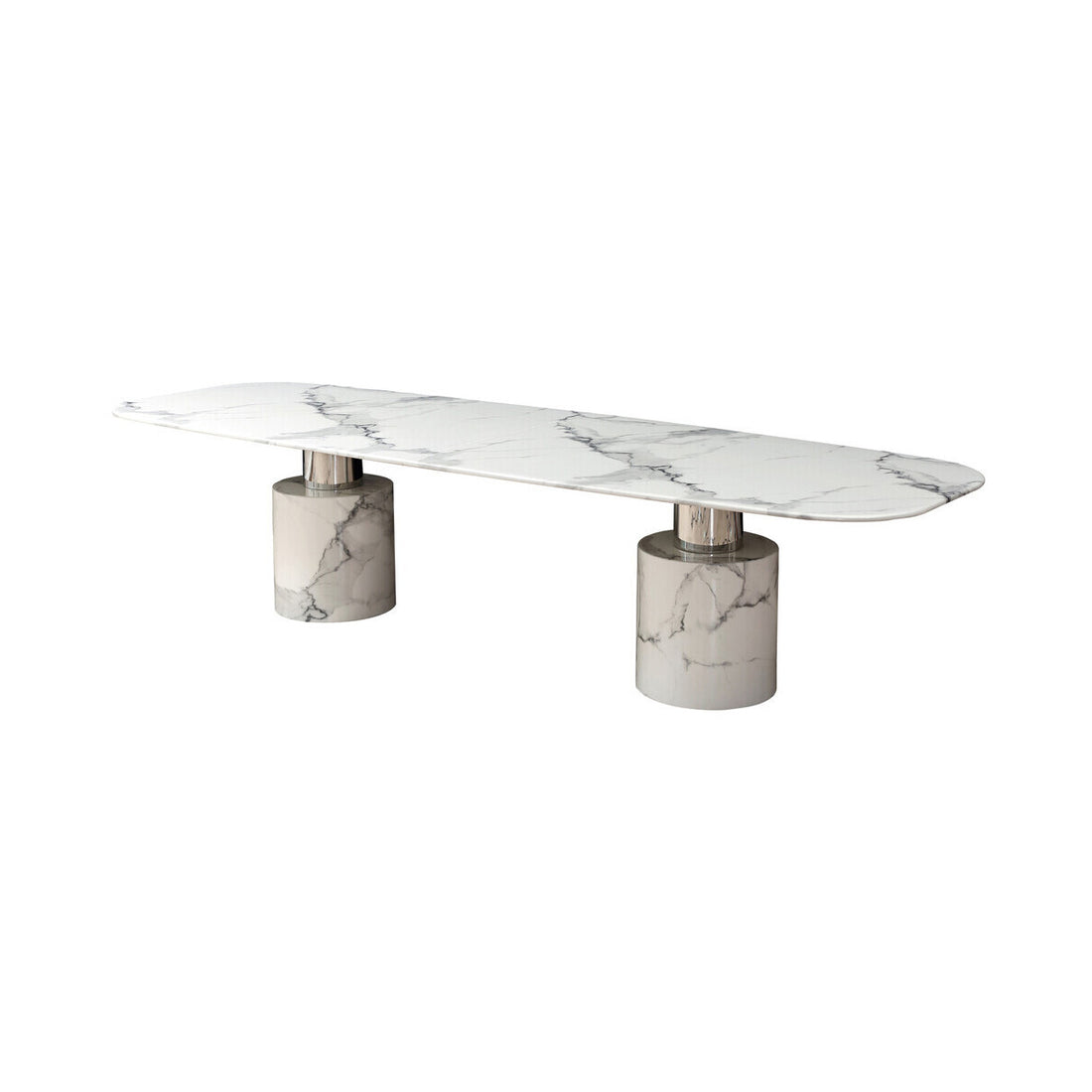 Sesto White Marble Dining Table