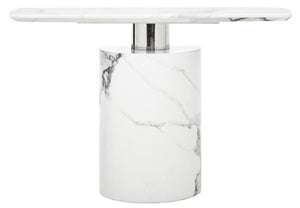 Sesto White Marble Console Table
