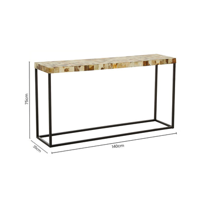 Obra Cream Mother of Pearl Console Table - Image 7