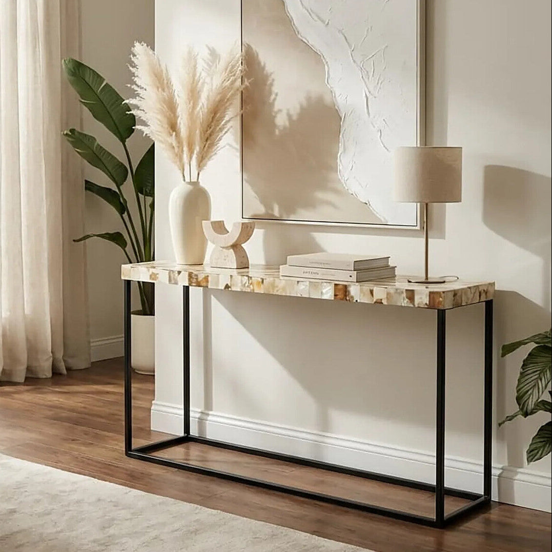 Obra Cream Mother of Pearl Console Table
