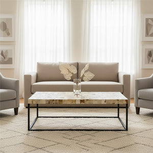 Obra Cream Mother of Pearl Rectangle Coffee Table