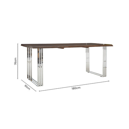 Hampstead Natural And Silver Dining Table