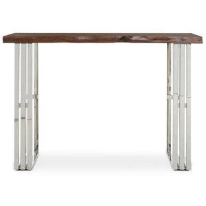 Hampstead Acacia Wood and Silver Finish Console Table