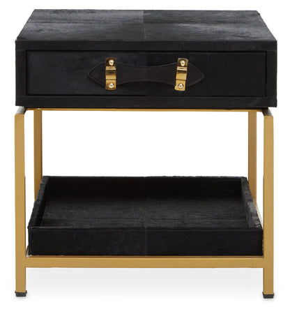 Kensington Townhouse Hair On Hide Bedside Table