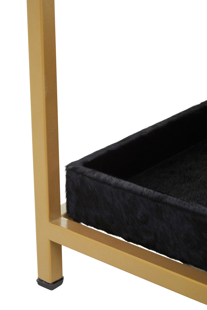 Kensington Townhouse Hair On Leather Bedside Table