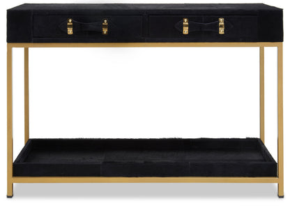 Kensington Townhouse Hair on Leather Two Drawer Console Table