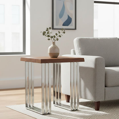 Hampstead Natural And Silver Small Console Table