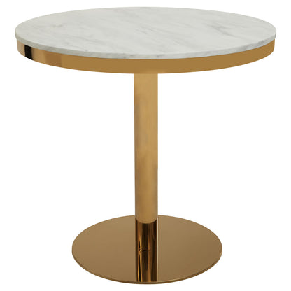 Azalea Round Marble Dining Table With Gold Base