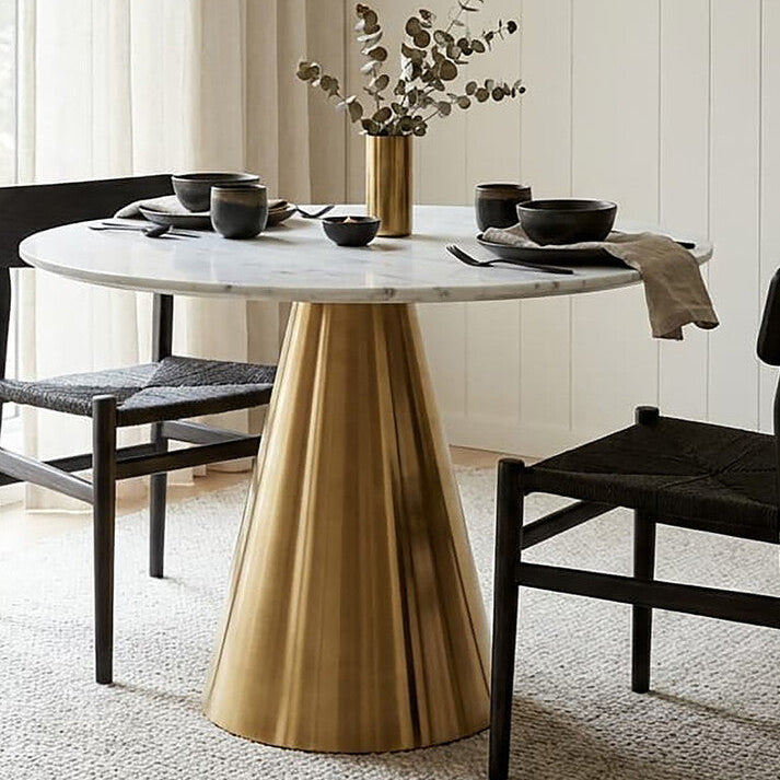 Azalea White Marble Top Dining Table - Image 1