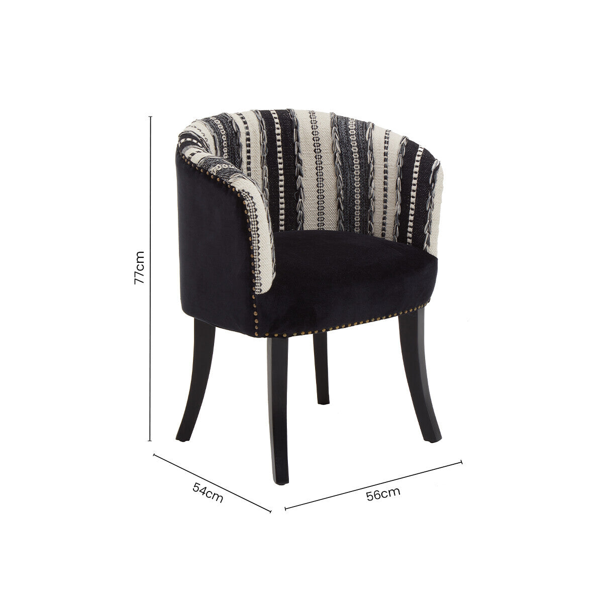 Cefena Black and White Chair