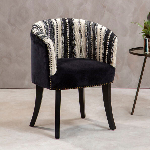 Cefena Black and White Chair