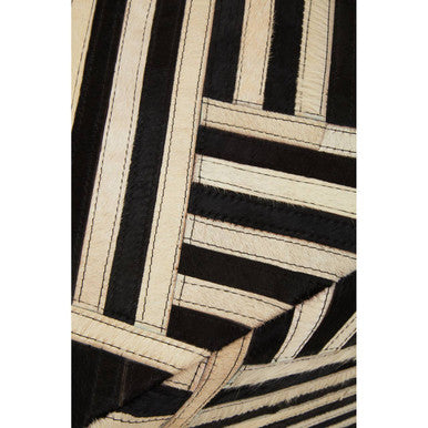 Bosie Safira Black And White Stripe Leather Pouffe - Image 9