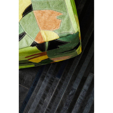 Safira Botanical Leather Pouffe - Image 3