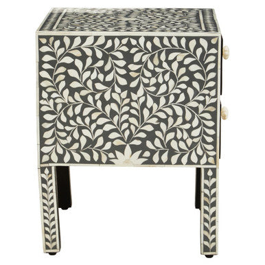 Fusion 2 Drawer Side Table with Bone Inlay - Image 3