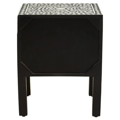 Fusion 2 Drawer Side Table with Bone Inlay - Image 4