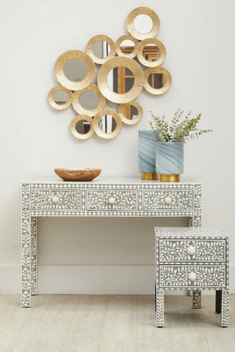 Fusion 2 Drawer Side Table with Bone Inlay - Image 6