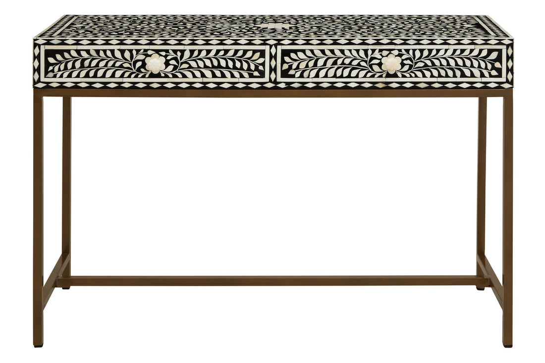 Fusion Console Table With Gold Finish Legs
