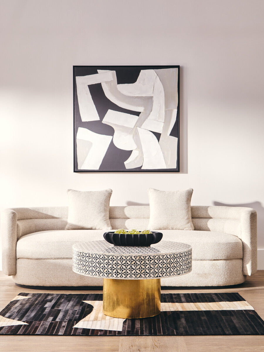 Fusion Round Coffee Table With Gold Base