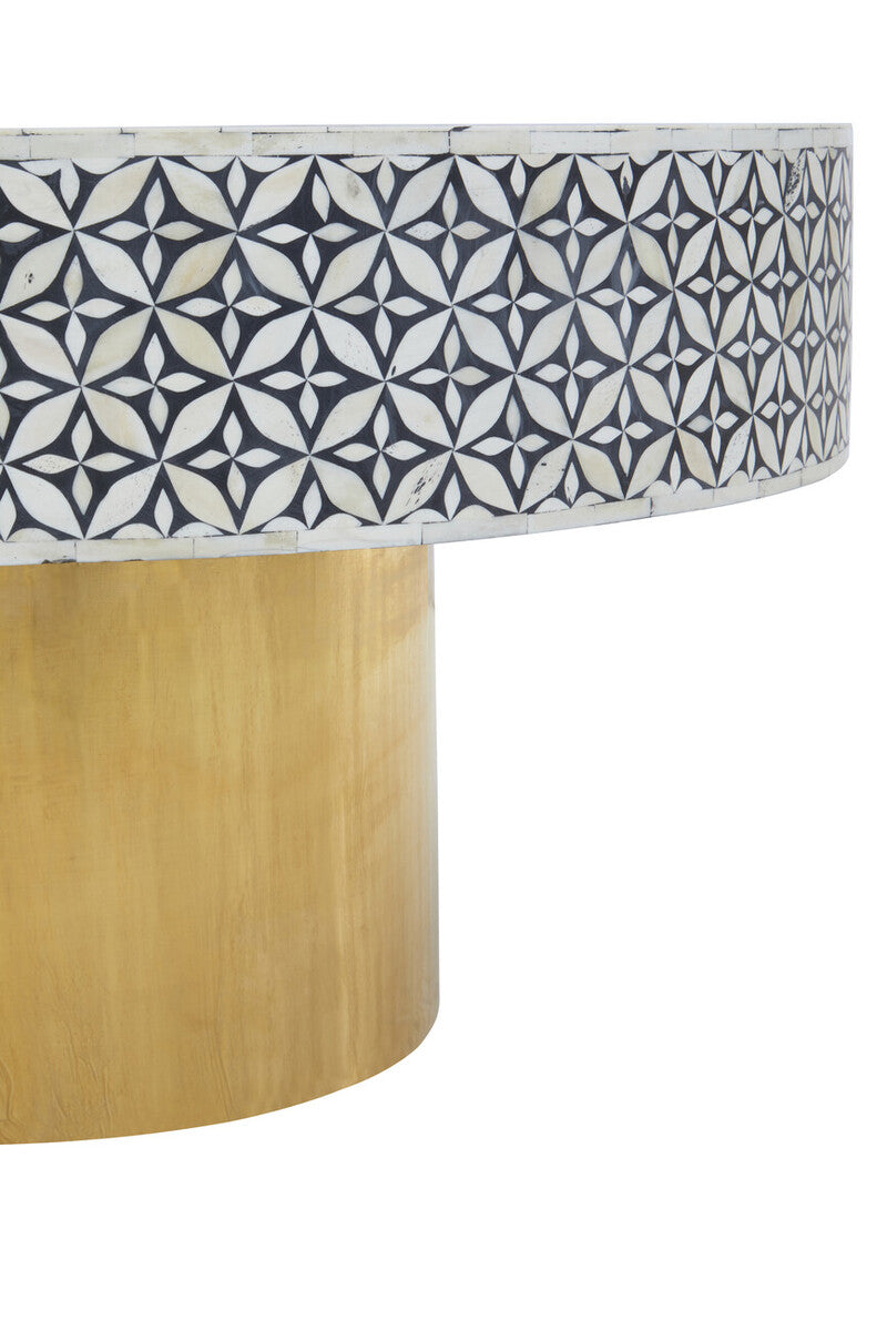 Fusion Round Coffee Table With Gold Base