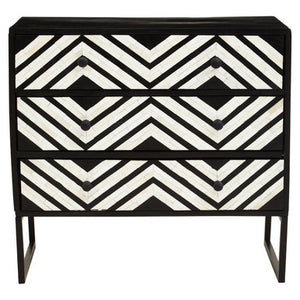 Fusion Three Drawer Chest with Bone Inlay