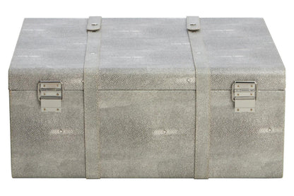 Cardona Set Of Three Grey Shagreen Effect Storage Trunks