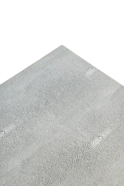 Grey Shagreen Effect Square Side Table with Geometric Design, Cardona