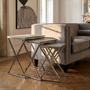 Cardona Nest of Three Shagreen Effect Tables