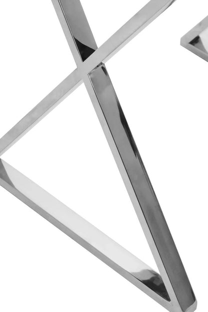 Nest of Three Grey Shagreen Effect Tables with Stainless Steel Frame, Cardona