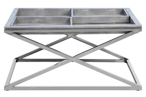 Cardona Grey Shagreen Effect Tray Coffee Table