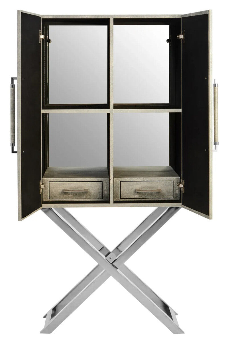 Cardona Two Door Grey Shagreen Effect Cabinet