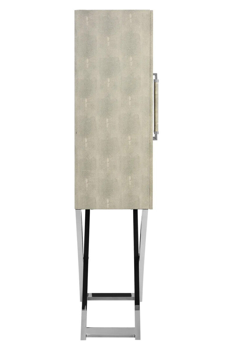 Cardona Two Door Grey Shagreen Effect Cabinet