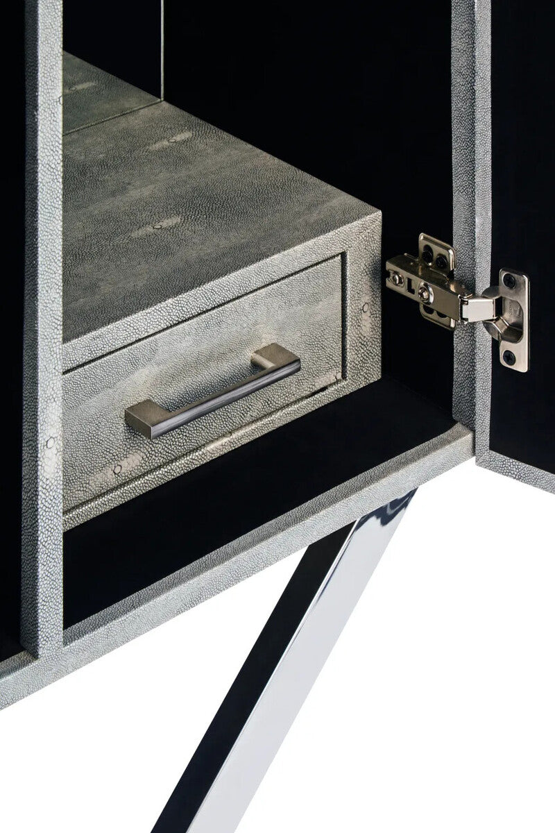 Cardona Two Door Grey Shagreen Effect Cabinet