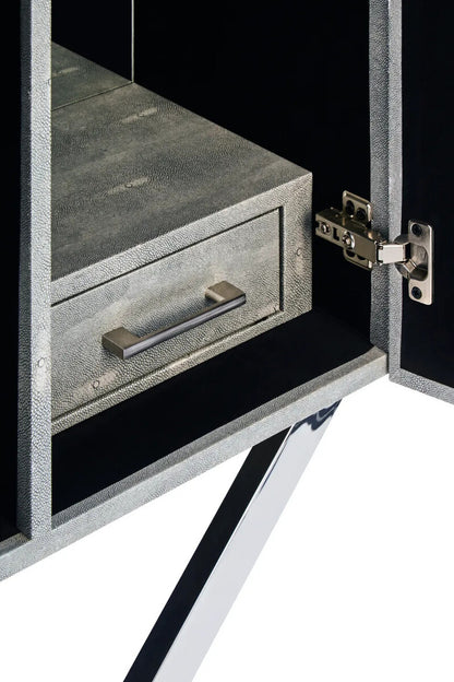 Cardona Two Door Grey Shagreen Effect Cabinet