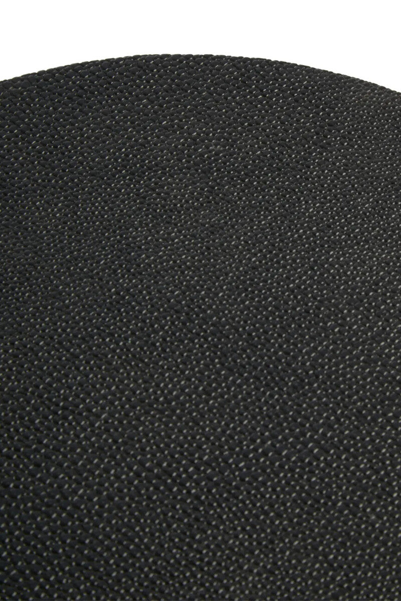 Black Shagreen Effect Round Side Table, Cardona