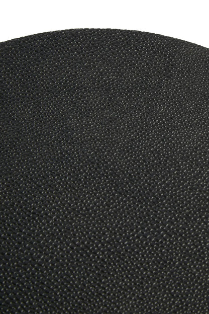 Black Shagreen Effect Round Side Table, Cardona