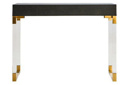 Black Shagreen Effect 2 Drawer Console Table, Cardona