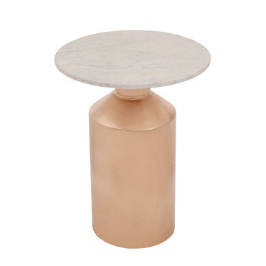 Amira Marble Top Gold Base Side Table.